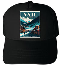 Load image into Gallery viewer, Vail Colorado Design B Unisex Mesh Back Trucker Hat with Adjustable Snapback
