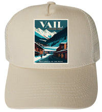 Load image into Gallery viewer, Vail Colorado Design B Unisex Mesh Back Trucker Hat with Adjustable Snapback
