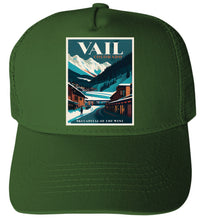 Load image into Gallery viewer, Vail Colorado Design B Unisex Mesh Back Trucker Hat with Adjustable Snapback
