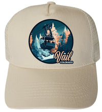 Load image into Gallery viewer, Vail Colorado Design C Unisex Mesh Back Trucker Hat with Adjustable Snapback
