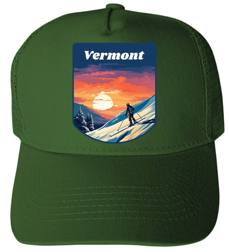 Vermont Design B Green Unisex Mesh Back Trucker Hat with Adjustable Snapback 2-Pack