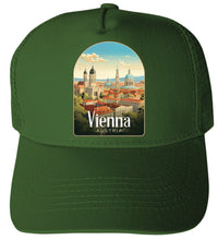 Load image into Gallery viewer, Vienna Austria Design A Unisex Mesh Back Trucker Hat with Adjustable Snapback
