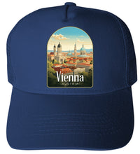 Load image into Gallery viewer, Vienna Austria Design A Navy Unisex Mesh Back Trucker Hat with Adjustable Snapback 4-Pack
