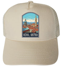 Load image into Gallery viewer, Vienna Austria Design B Unisex Mesh Back Trucker Hat with Adjustable Snapback
