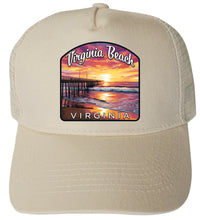 Load image into Gallery viewer, Virginia Beach Virginia Design A Unisex Mesh Back Trucker Hat with Adjustable Snapback
