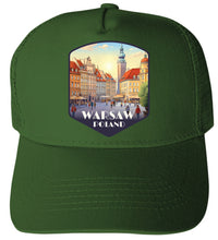 Load image into Gallery viewer, Warsaw Poland Old Town Market Place Design Unisex Mesh Back Trucker Hat with Adjustable Snapback
