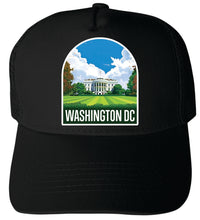Load image into Gallery viewer, Washington DC Design B Unisex Mesh Back Trucker Hat with Adjustable Snapback
