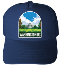 Load image into Gallery viewer, Washington DC Design B Navy Unisex Mesh Back Trucker Hat with Adjustable Snapback 4-Pack
