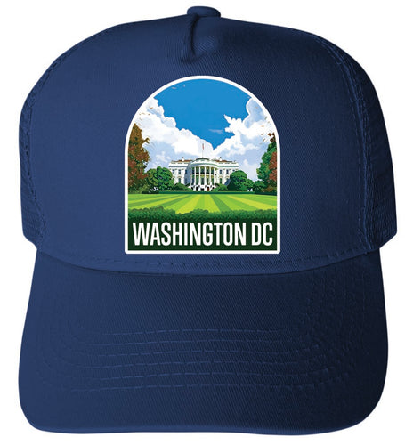 Washington DC Design B Navy Unisex Mesh Back Trucker Hat with Adjustable Snapback 4-Pack