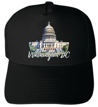 Load image into Gallery viewer, Washington DC Design E Unisex Mesh Back Trucker Hat with Adjustable Snapback
