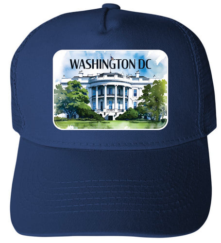 Washington DC Design F Navy Unisex Mesh Back Trucker Hat with Adjustable Snapback 4-Pack