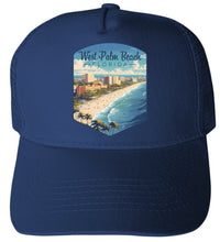 Load image into Gallery viewer, West Palm Beach Florida Design A Unisex Mesh Back Trucker Hat with Adjustable Snapback
