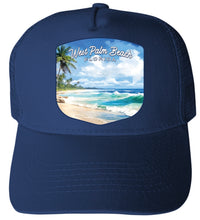Load image into Gallery viewer, West Palm Beach Florida Design B Unisex Mesh Back Trucker Hat with Adjustable Snapback
