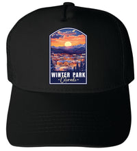 Load image into Gallery viewer, Winter Park Colorado Design B Unisex Mesh Back Trucker Hat with Adjustable Snapback
