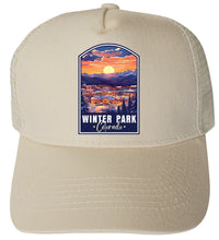 Load image into Gallery viewer, Winter Park Colorado Design B Unisex Mesh Back Trucker Hat with Adjustable Snapback

