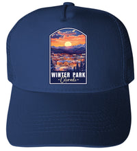 Load image into Gallery viewer, Winter Park Colorado Design B Unisex Mesh Back Trucker Hat with Adjustable Snapback
