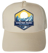 Load image into Gallery viewer, Winter Park Colorado Design C Unisex Mesh Back Trucker Hat with Adjustable Snapback
