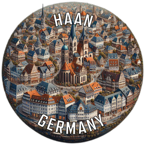 Haan Germany Souvenir Die Cut Flat Magnet 2-Inch