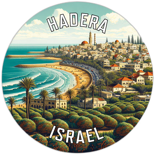 Hadera Israel Souvenir Die Cut Flat Magnet 2-Inch