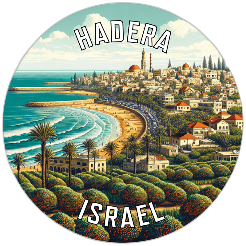 Hadera Israel Souvenir Die Cut Flat Magnet 2-Inch