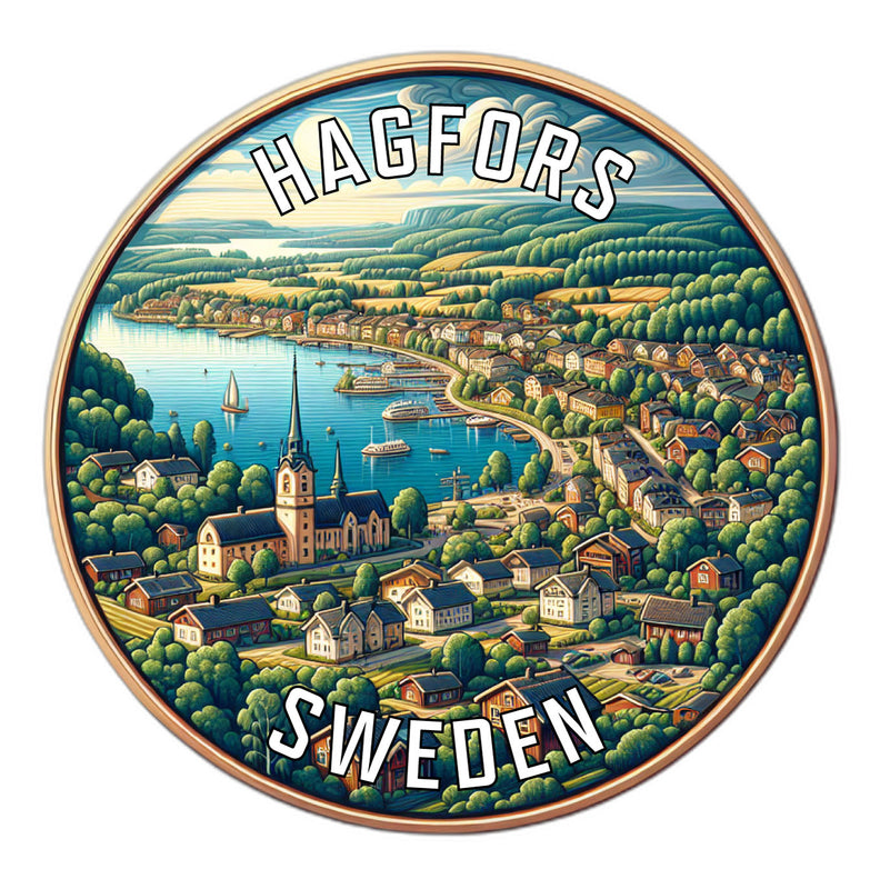 Hagfors Sweden Souvenir Die Cut Flat Magnet 3-Inch