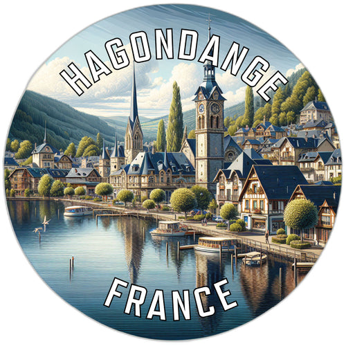 Hagondange France Souvenir Die Cut Flat Magnet 6-Inch