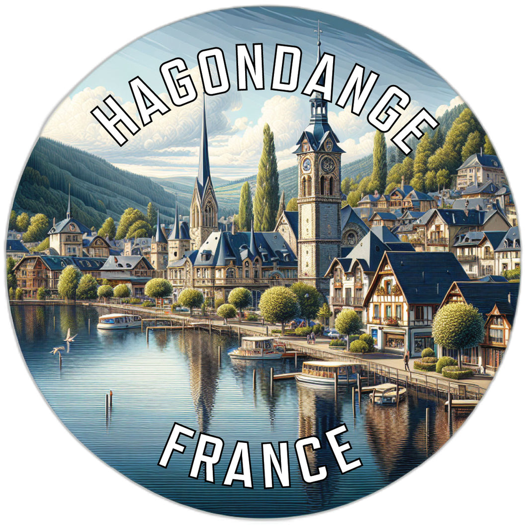 Hagondange France Souvenir Die Cut Flat Magnet 6-Inch