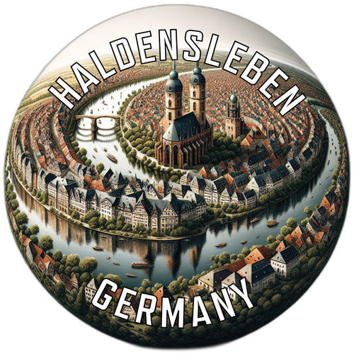 Haldensleben Germany Souvenir Die Cut Flat Magnet 2-Inch