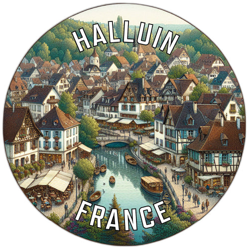 Halluin France Souvenir Die Cut Flat Magnet 6-Inch