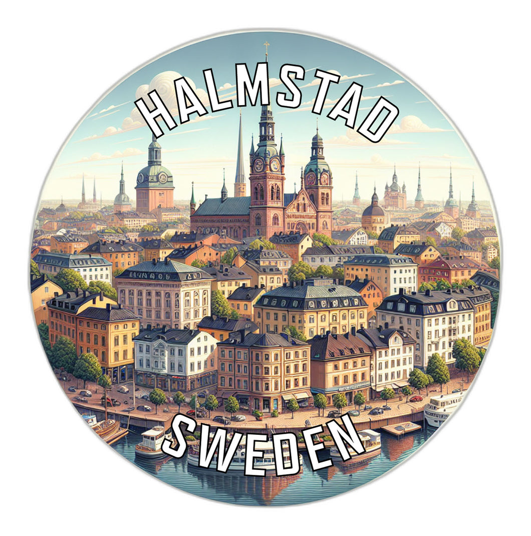 Halmstad Sweden Souvenir Die Cut Flat Magnet 6-Inch