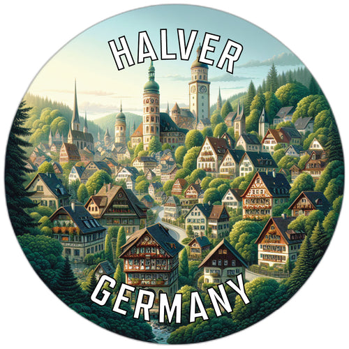Halver Germany Souvenir Die Cut Flat Magnet 2-Inch