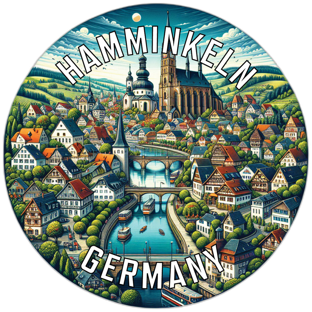 Hamminkeln Germany Souvenir Die Cut Flat Magnet 3-Inch
