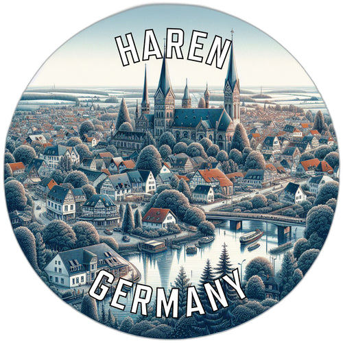 Haren Germany Souvenir Die Cut Flat Magnet 6-Inch