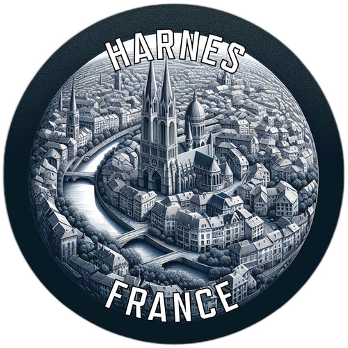 Harnes France Souvenir Die Cut Flat Magnet 2-Inch