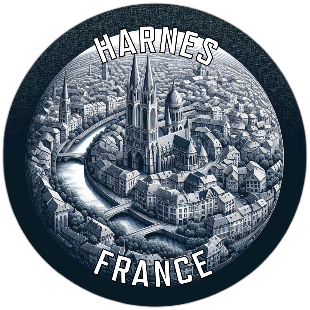 Harnes France Souvenir Die Cut Flat Magnet 2-Inch