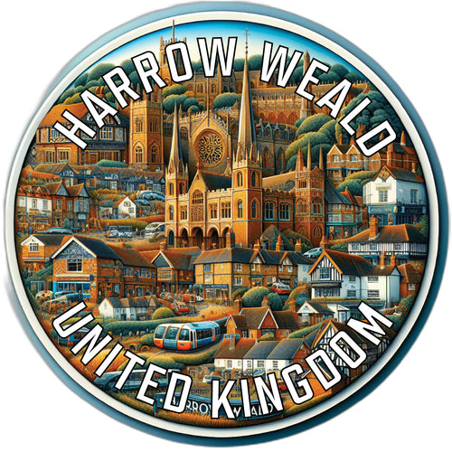 Harrow Weald United Kingdom Souvenir Die Cut Flat Magnet 2-Inch