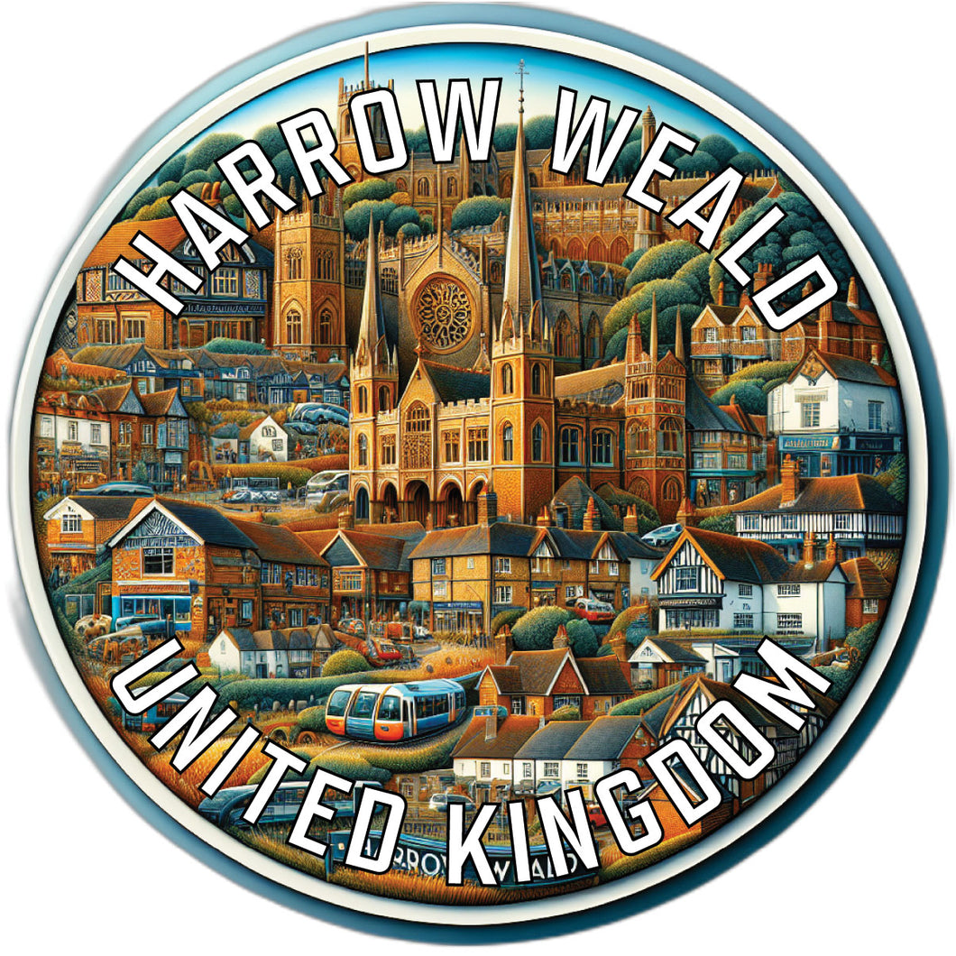 Harrow Weald United Kingdom Souvenir Die Cut Flat Magnet 2-Inch