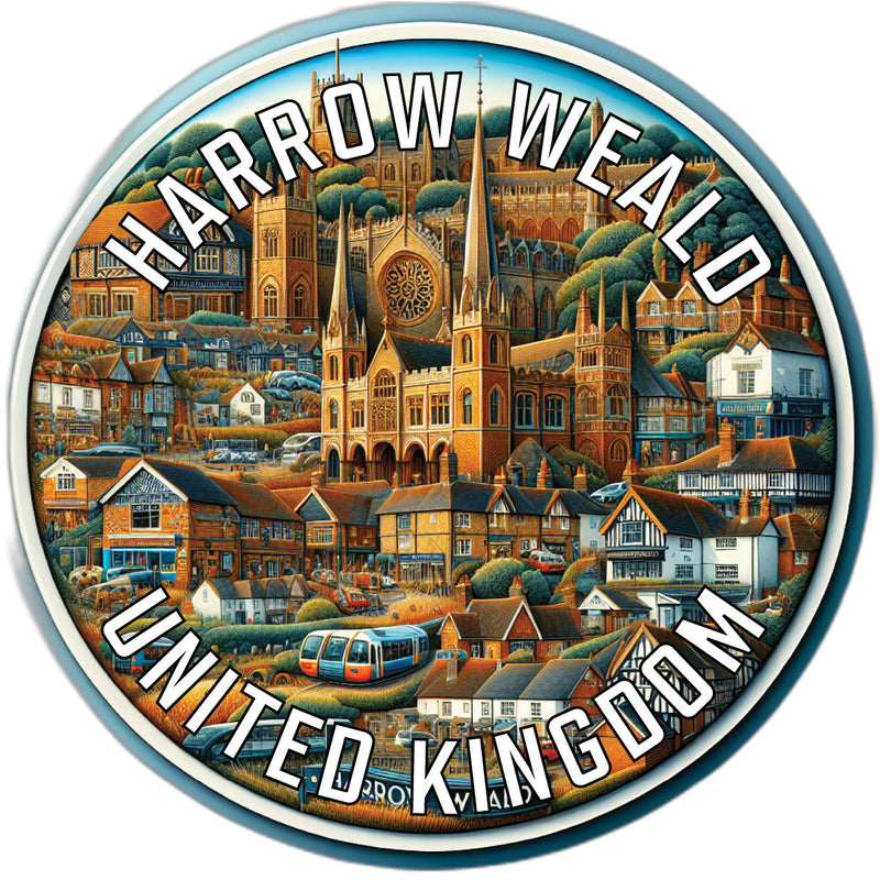 Harrow Weald United Kingdom Souvenir Die Cut Flat Magnet 2-Inch
