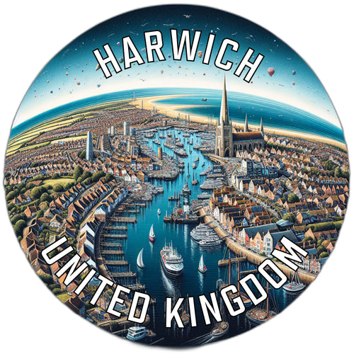 Harwich United Kingdom Souvenir Die Cut Flat Magnet 6-Inch