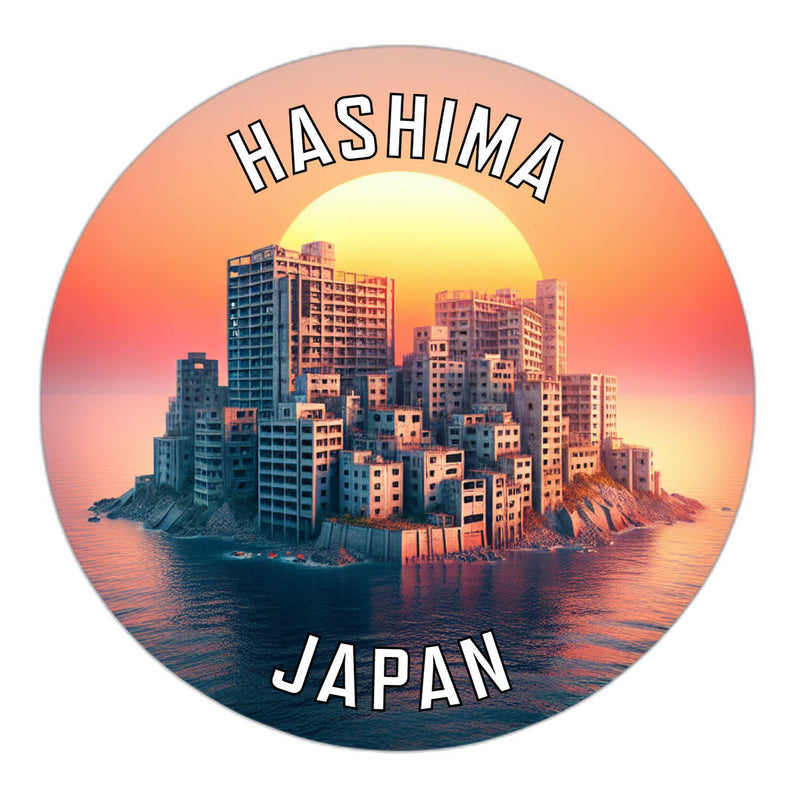 Hashima Japan Souvenir Die Cut Flat Magnet 2-Inch