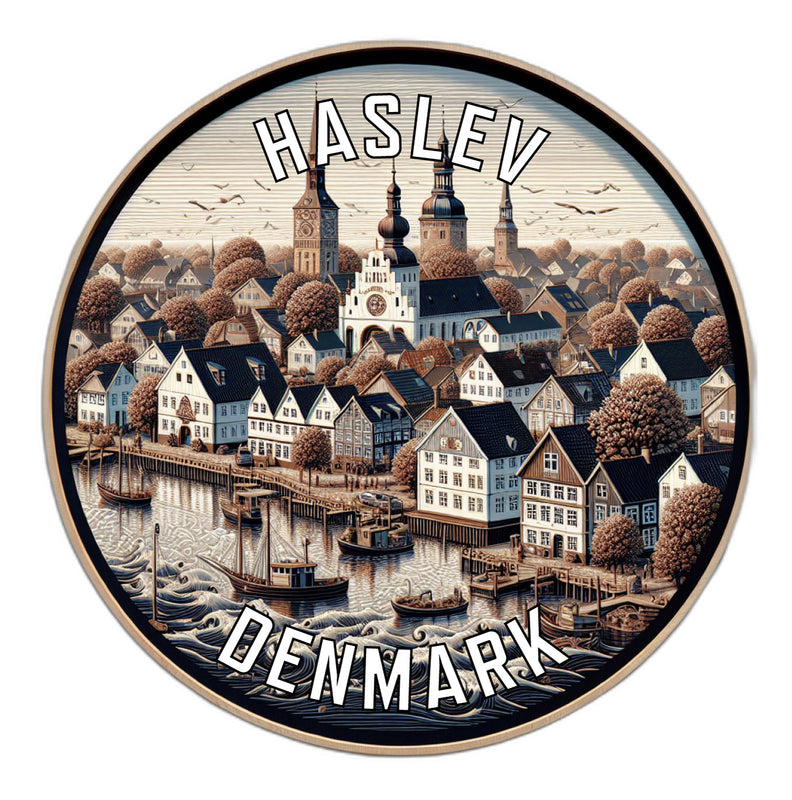 Haslev Denmark Souvenir Die Cut Flat Magnet 6-Inch