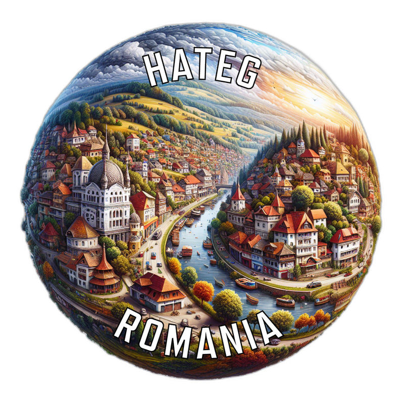 Hateg Romania Souvenir Die Cut Flat Magnet 6-Inch
