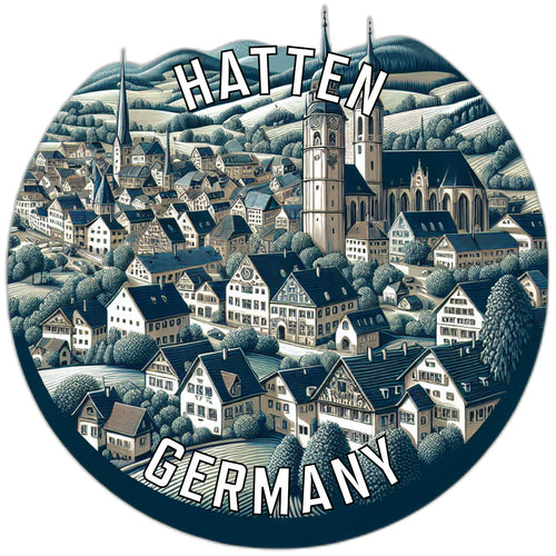 Hatten Germany Souvenir Die Cut Flat Magnet 6-Inch