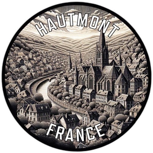 Hautmont France Souvenir Die Cut Flat Magnet 6-Inch