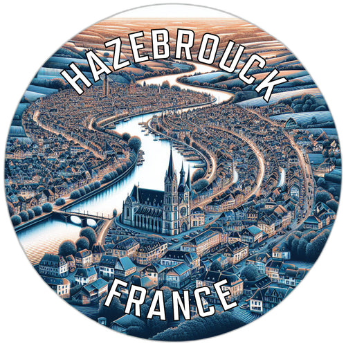 Hazebrouck France Souvenir Die Cut Flat Magnet 2-Inch