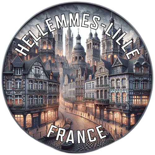 Hellemmes Lille France Souvenir Die Cut Flat Magnet 6-Inch