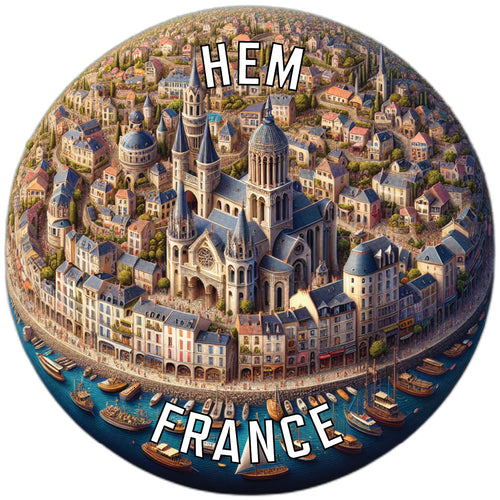 Hem France Souvenir Die Cut Flat Magnet 2-Inch