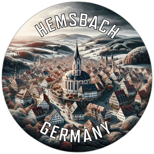 Hemsbach Germany Souvenir Die Cut Flat Magnet 3-Inch