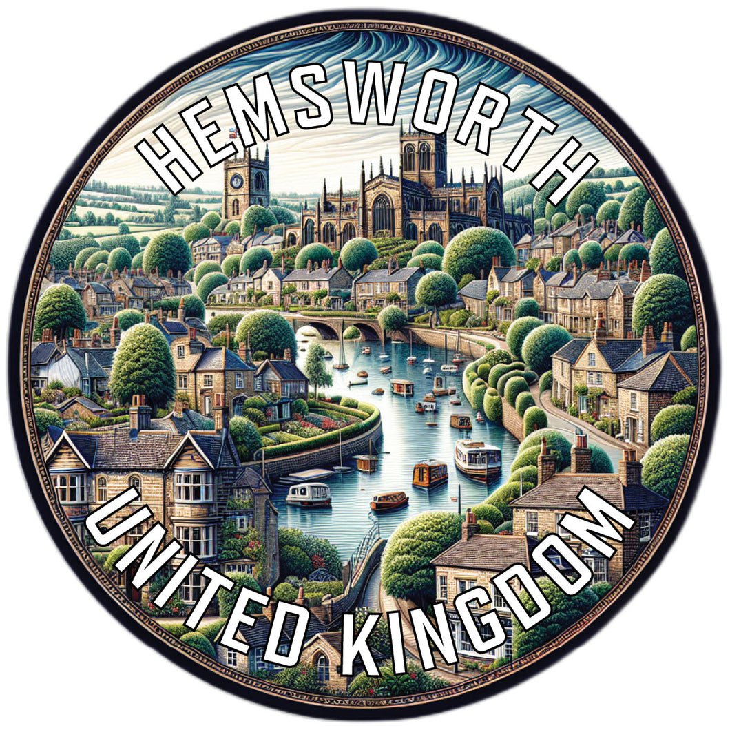Hemsworth United Kingdom Souvenir Die Cut Flat Magnet 2-Inch
