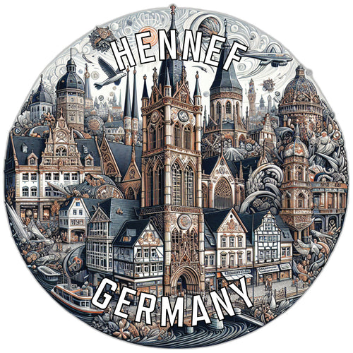 Hennef Germany Souvenir Die Cut Flat Magnet 2-Inch